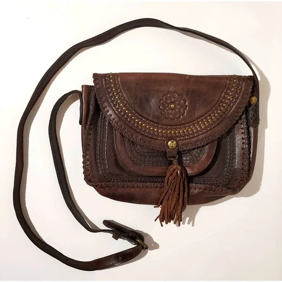 Patricia Nash Bags Patricia Nash Tooled Leather Brown Adjustable Beaumont Flap Boho Crossbody Bag Poshmark